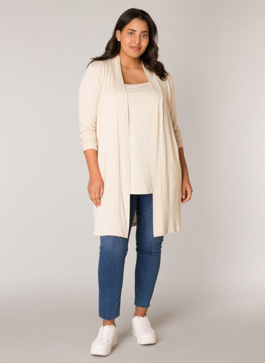 Ayla neuletakki beige, plus koot