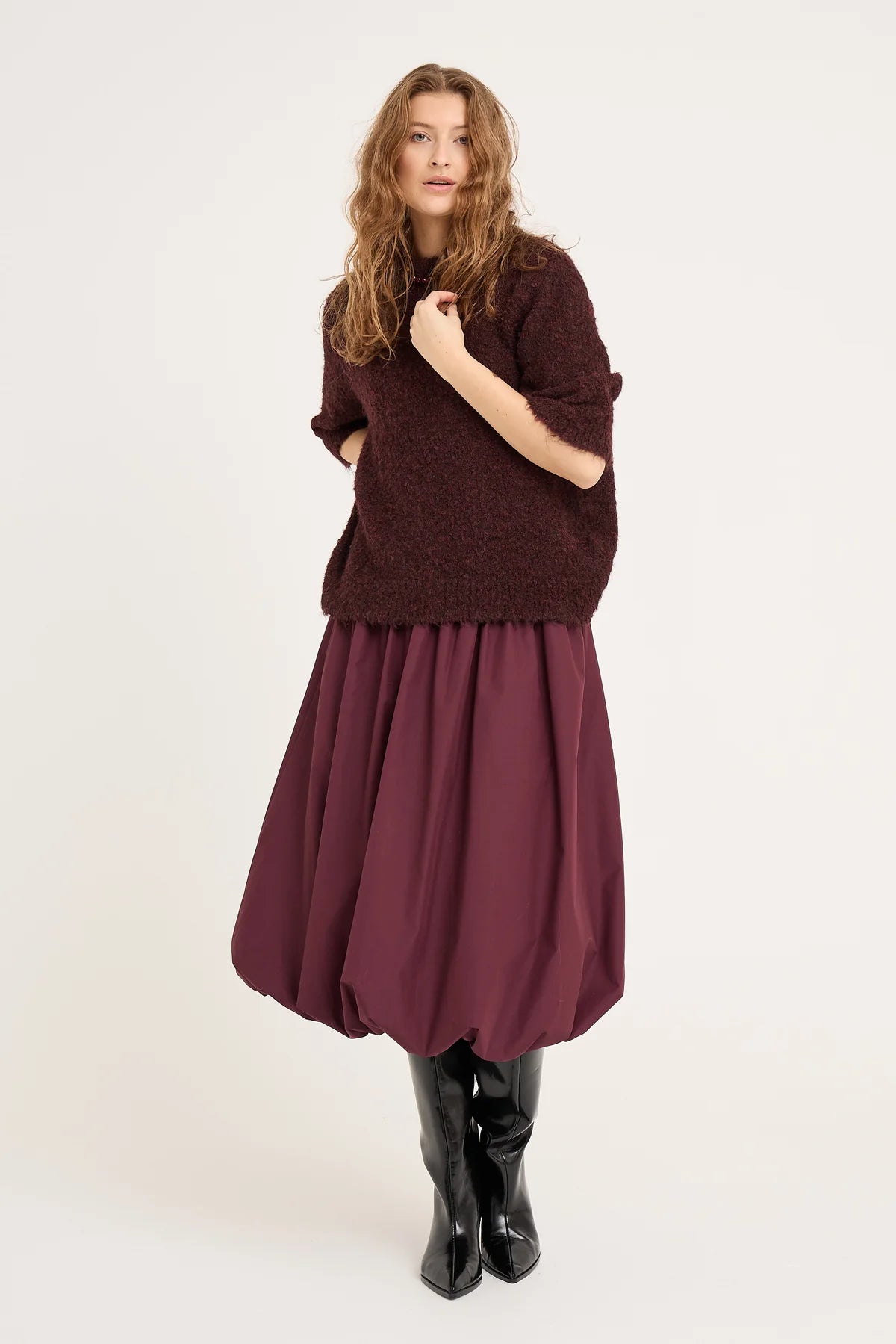 Fia pitkä pallohame, bordeaux