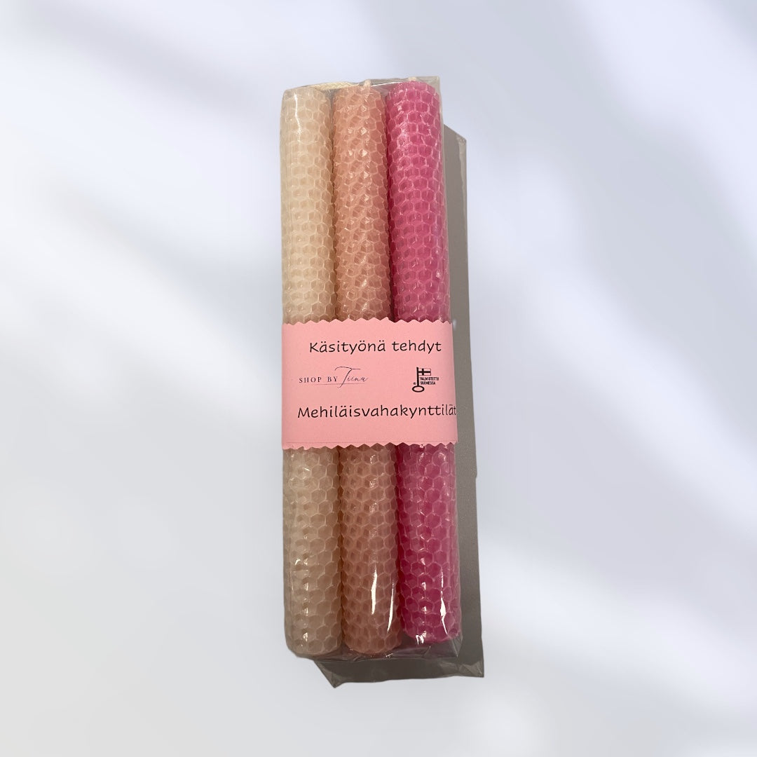 Mehiläisvaha kynttilät 3 kpl pakkaus