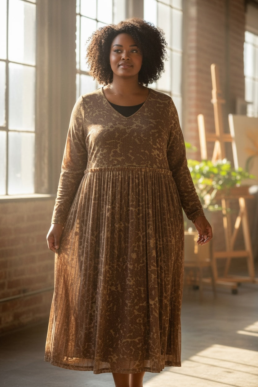 Kultainen Leo mekko pluskoko