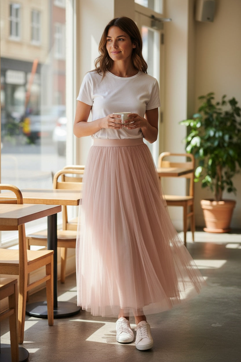 Luna - pliseerattu hame, viileä sävy