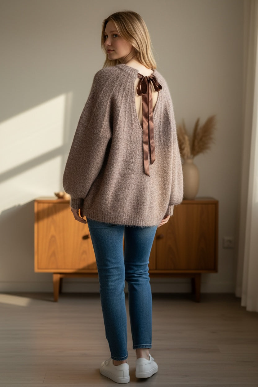 Ruska Bow neule rusetilla koko L