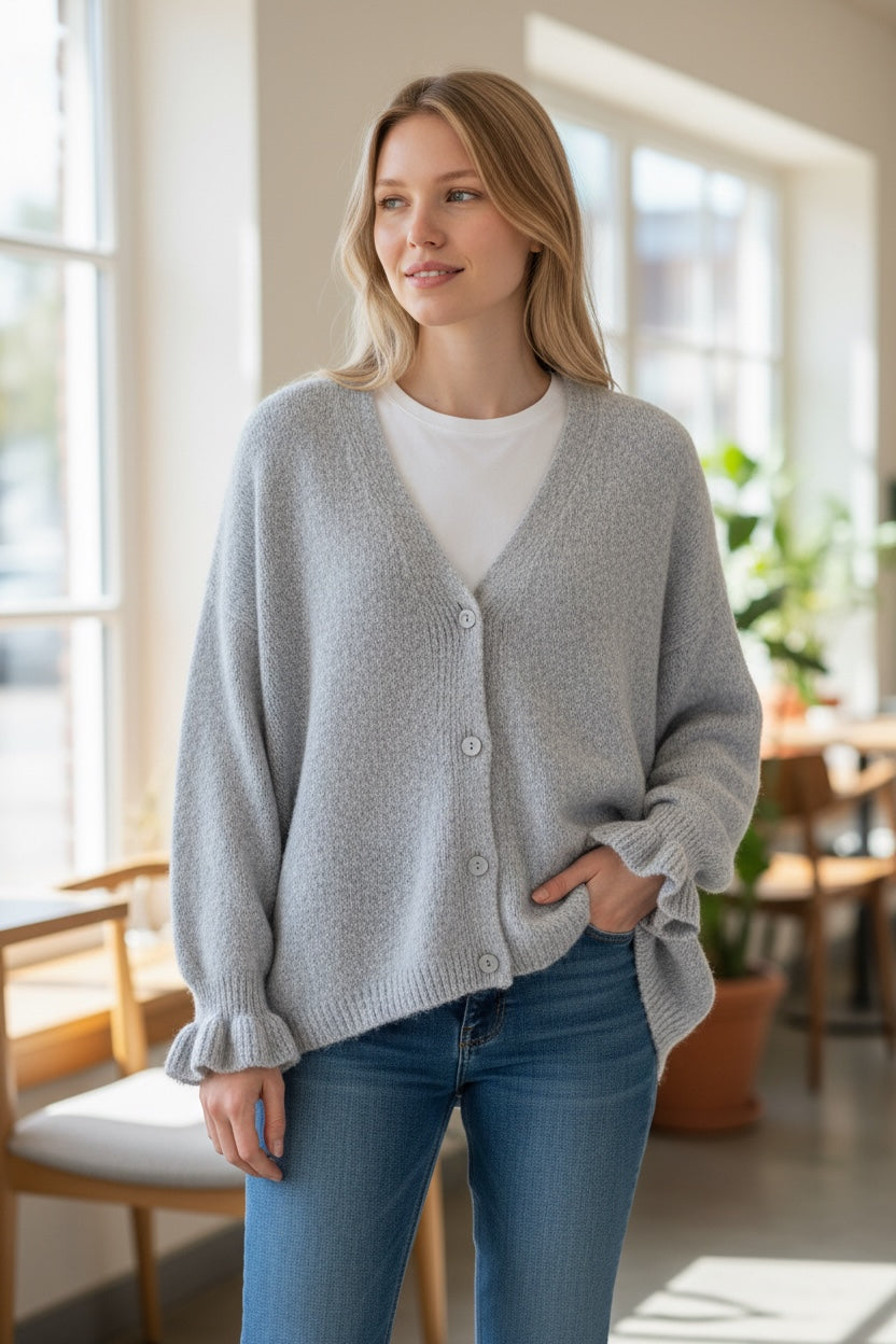 Lumi-neuletakki – harmaa S/M