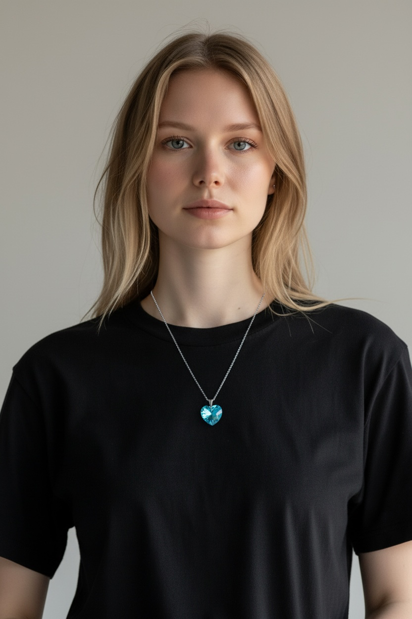 ArtTiina Hologrammi Sydän -kaulakoru – Turkoosi & Pinkki