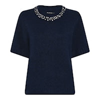 Smile neule strassikauluksella beige