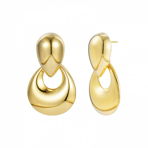 Lataa kuva 1. Drop pisara korvakorut kulta