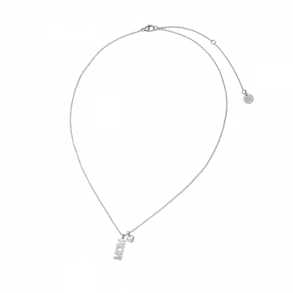 Mom & sydän kaulakoru hopea