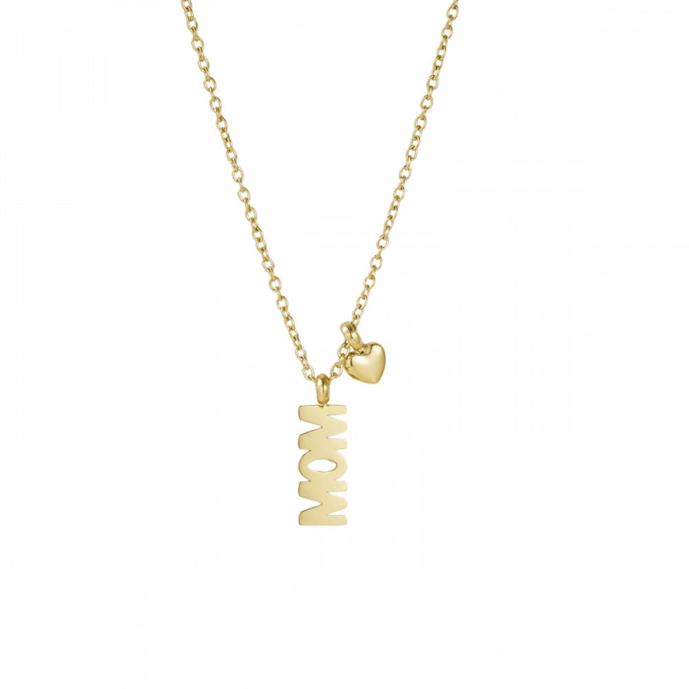 Mom & sydän kaulakoru kulta