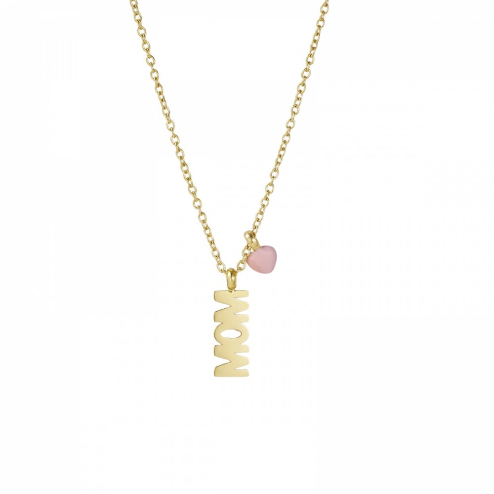 Mom & sydän kaulakoru pink/kulta