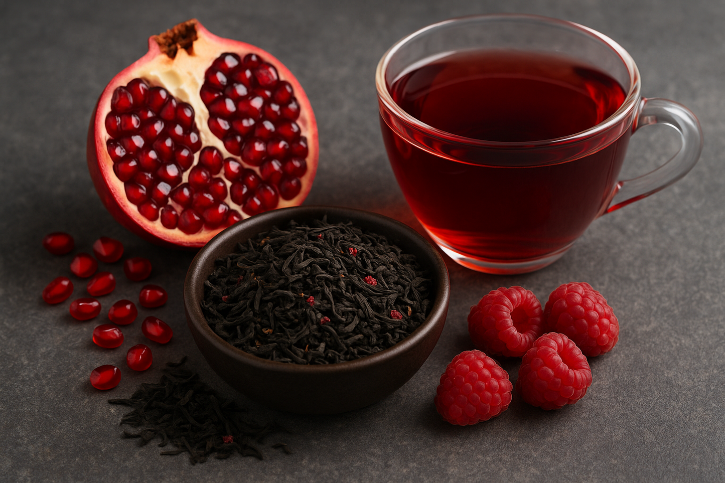 Granaattiomena Vadelma, musta tee