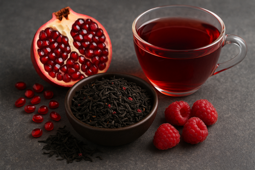 Lataa kuva 1. Granaattiomena Vadelma, musta tee