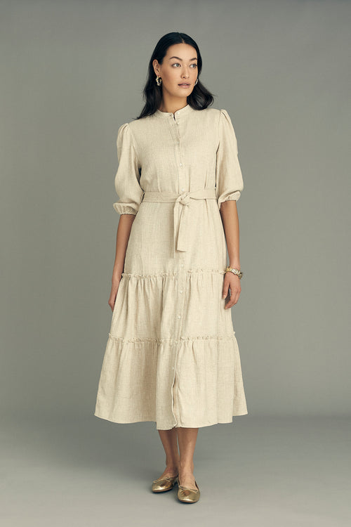 Lataa kuva 1. Pitkä pellavamekko