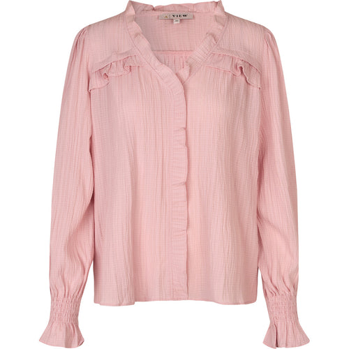 Lataa kuva 1. Sonja kiinteä röyhelöpusero vaaleanpunainen