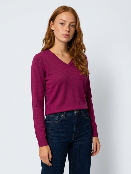 Lataa kuva 1. Viola V-neck – pehmeä neule