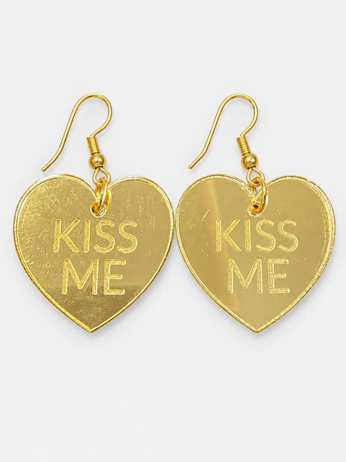 Lataa kuva 1. Kiss Me – Peiliakryylikorvakorut | ArtTiina