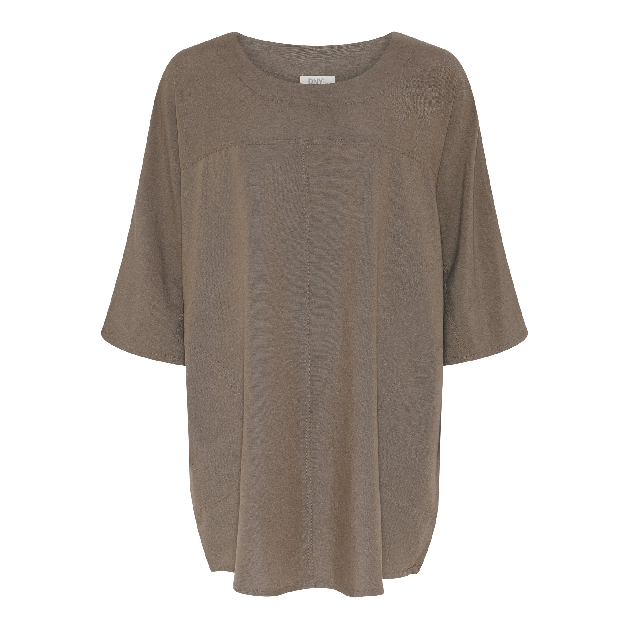 Simi pellava/viskoosi tunika taskuilla beige