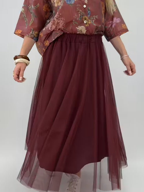 Lataa kuva 1. Tiba tyllihame viininpunainen