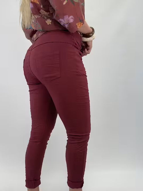 Lataa kuva 1. Helen housu viininpunainen