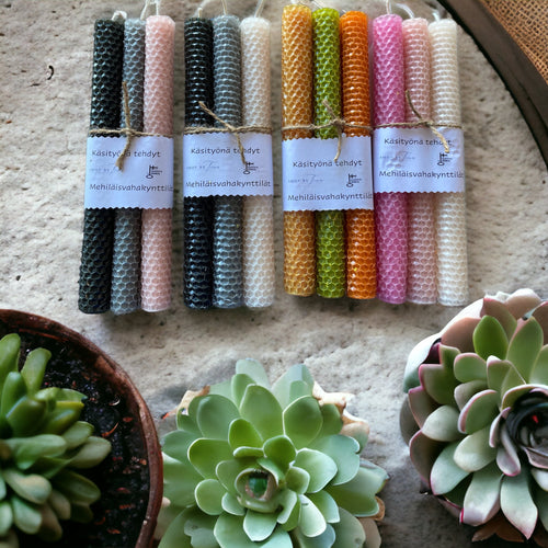 Lataa kuva 1. Mehiläisvaha kynttilät 3 kpl pakkaus