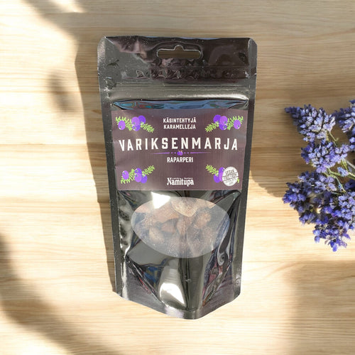 Lataa kuva 1. Käsintehdyt karamellit, Mustikka, Karpalo ja Variksenmarja