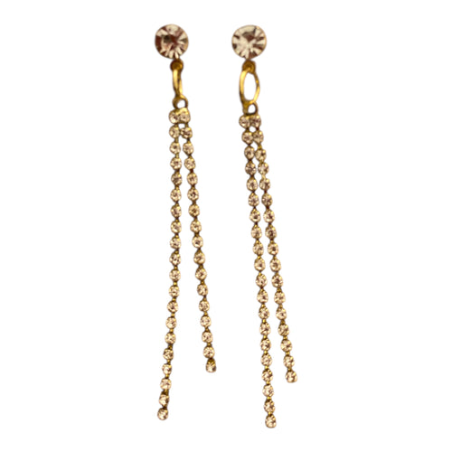 Lataa kuva 1. Pitkät strassikorvakorut – kulta