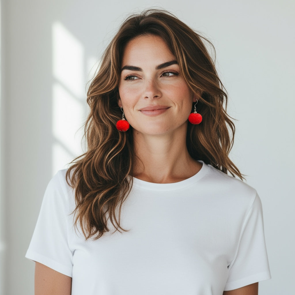 Huovutetut Joulupallo korvakorut