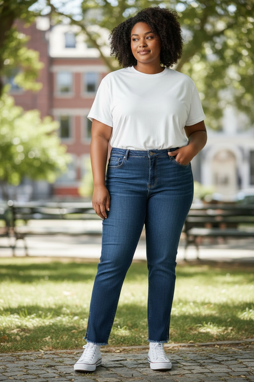 Joustavat plus koon farkut