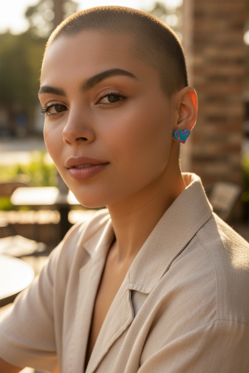 Hellä - sydänkorvakorut leveä