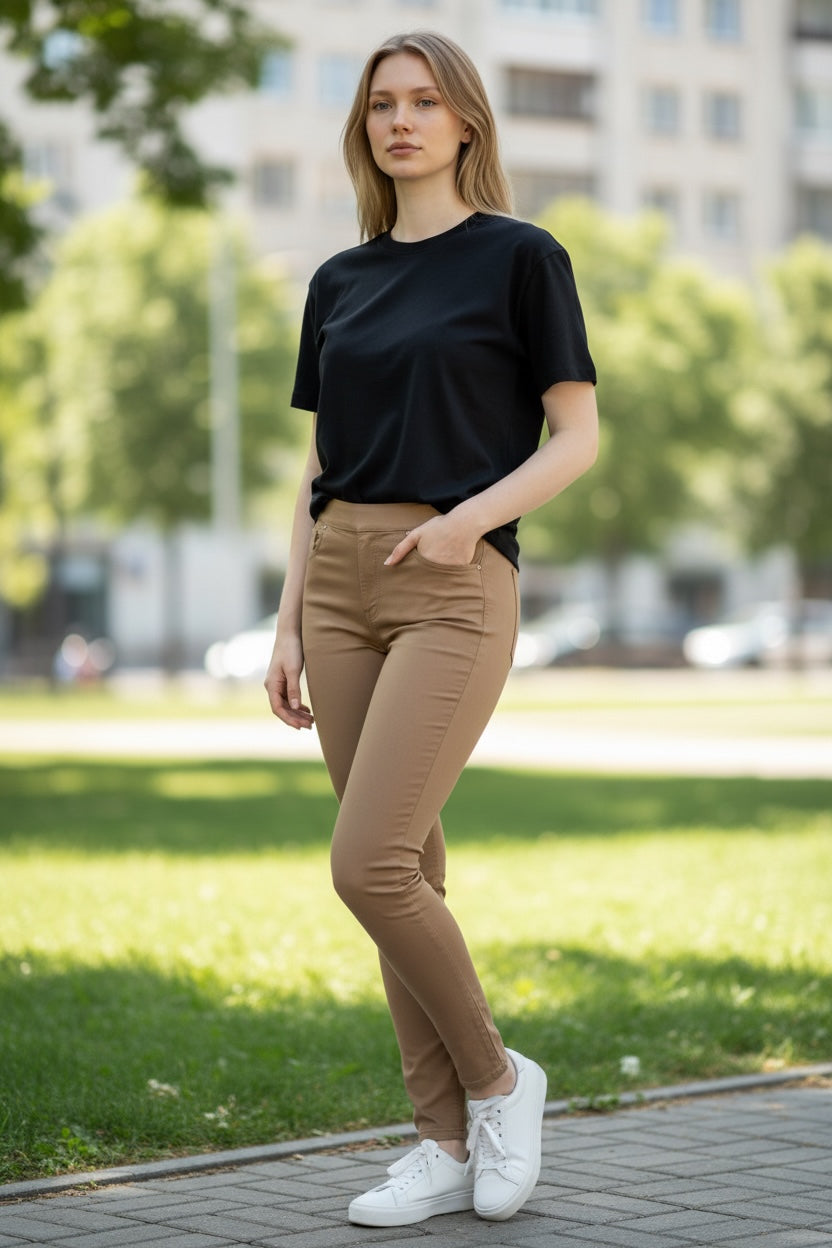 Slim Fit housut coated