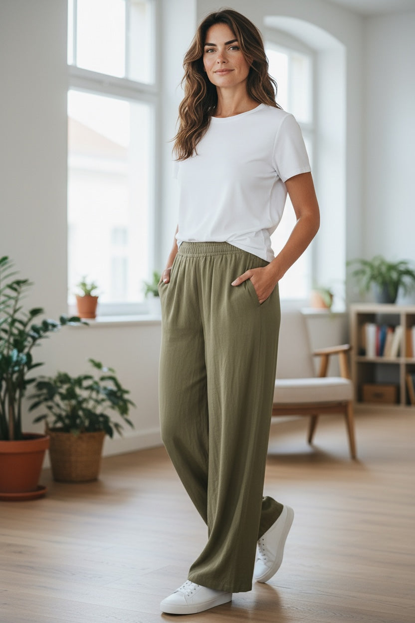 Jessie viskkosi/pellava housut