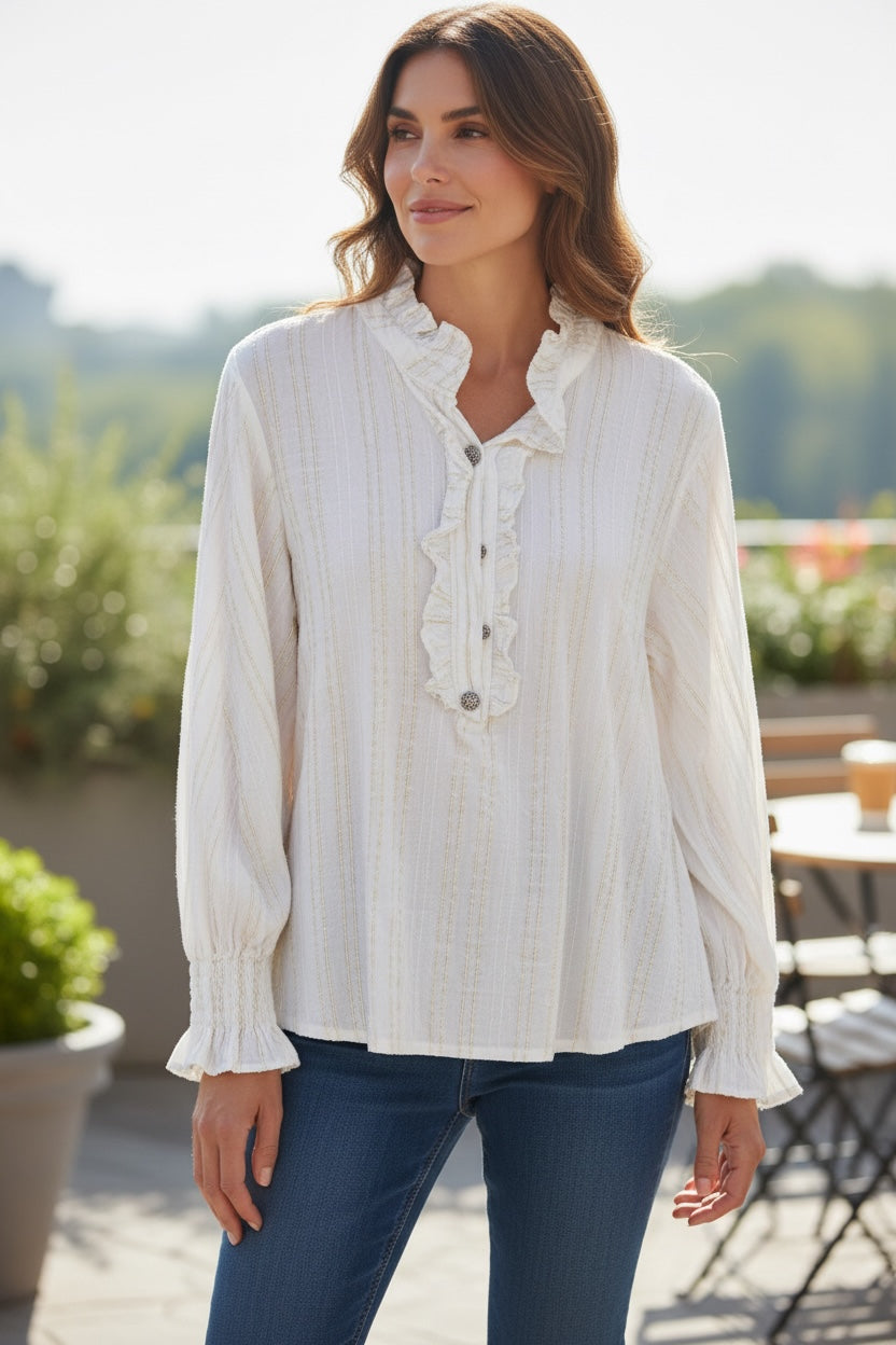 Helmi-pusero – luonnonvalkoinen L/XL