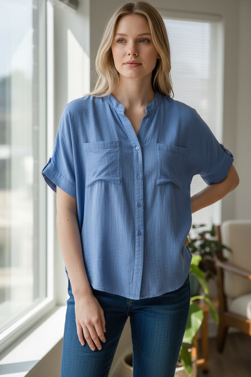 Lataa kuva 1. Lyhythihainen puuvillapusero