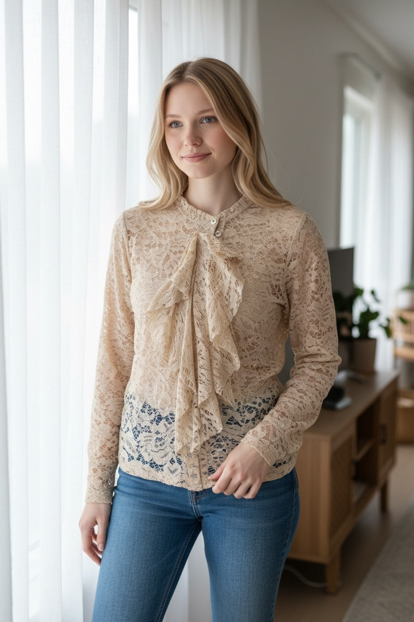 Isabella-pitsipusero – hiekka, koko L/XL