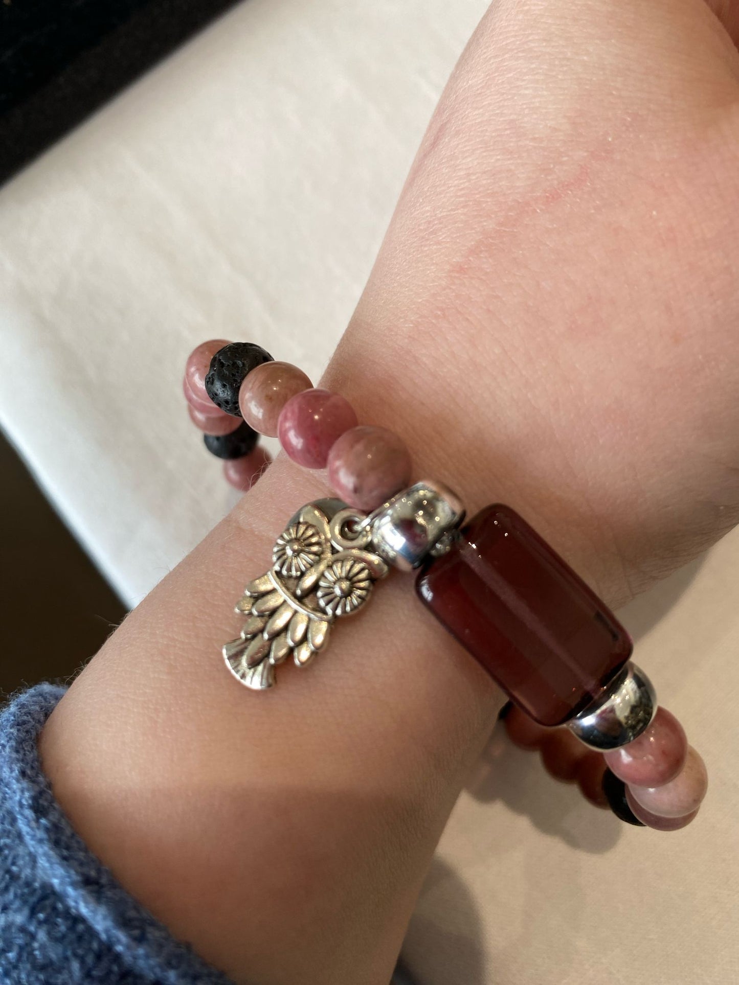 ArtTiina voimakoru, violetti kivi ja pöllö