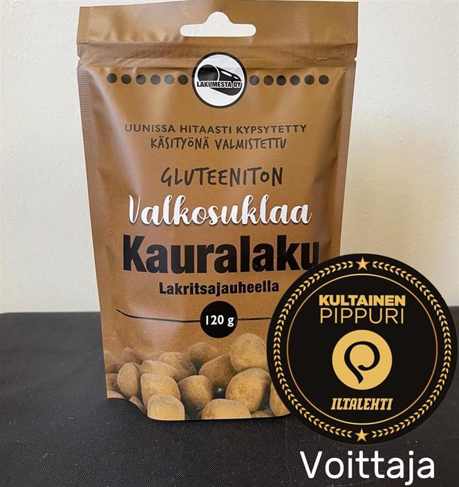 Gluteeniton valkosuklaa kauralaku lakritsijauheella