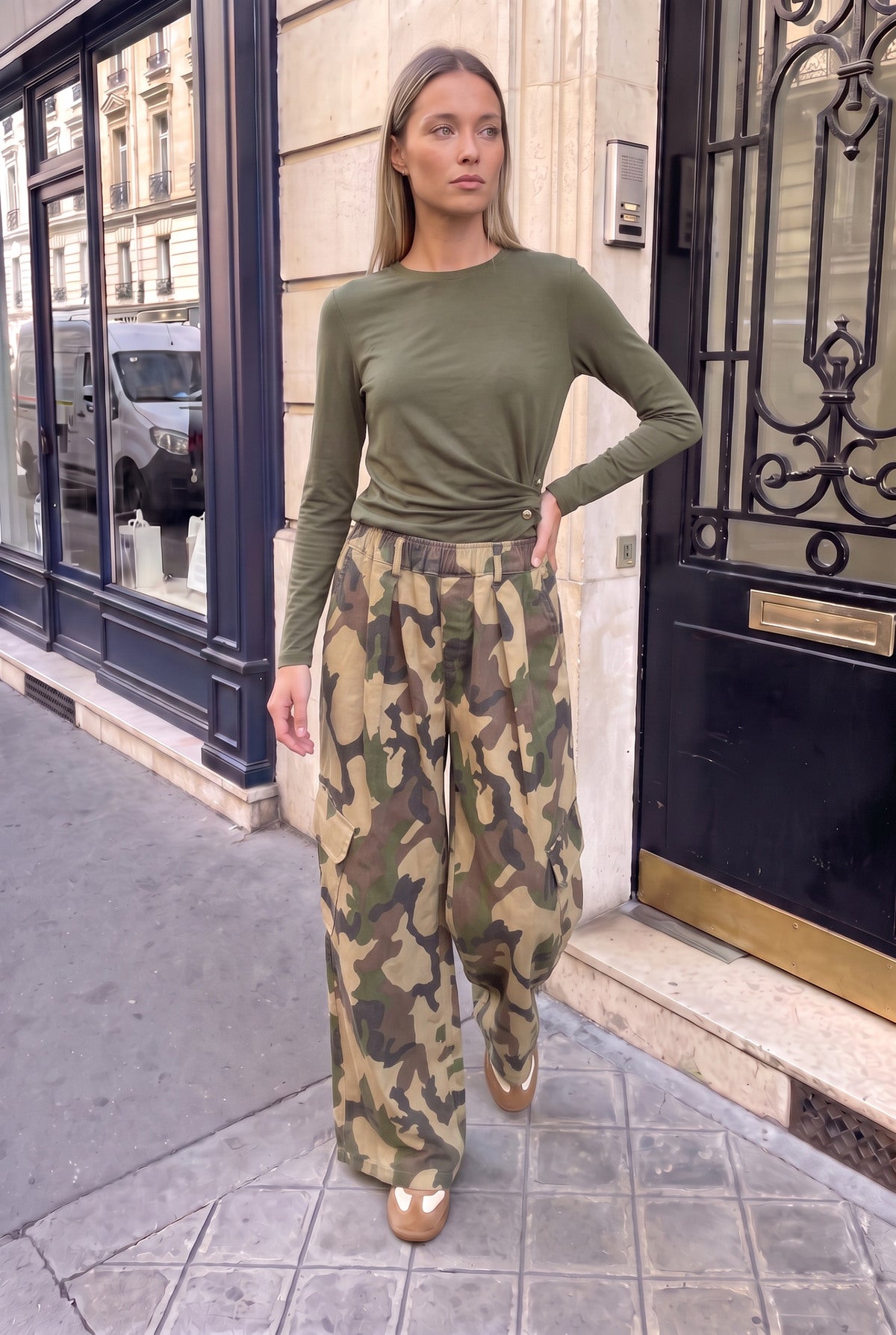 Camo Wide Leg -housut