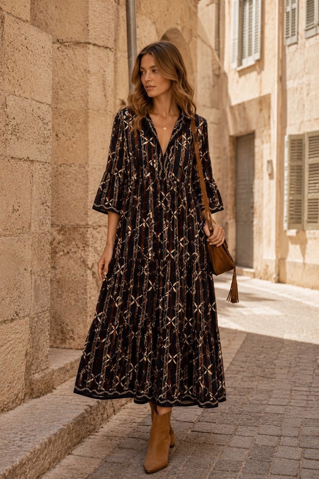 Sienna – boho puuvillamekko