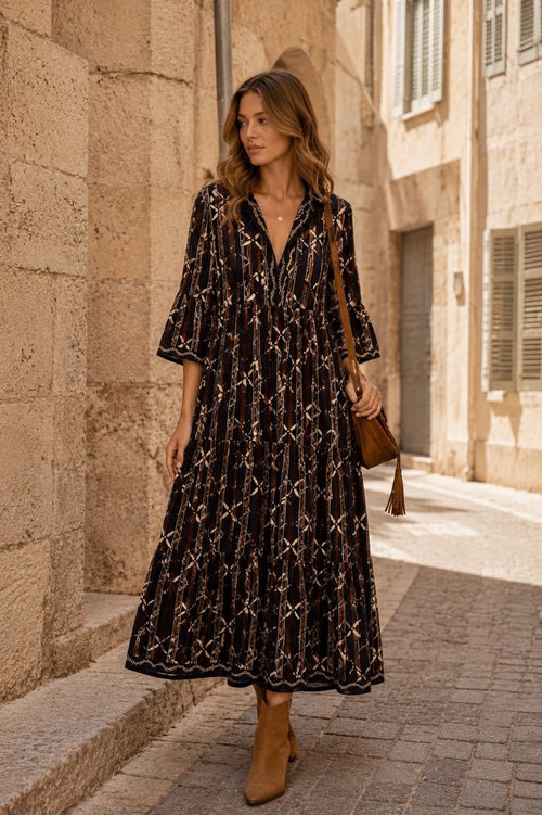 Lataa kuva 1. Sienna – boho puuvillamekko