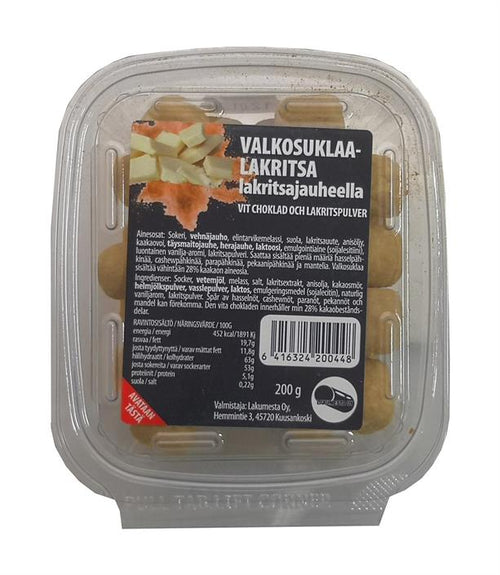 Lataa kuva 1. Valkosuklaalaku Lakritsajauheella